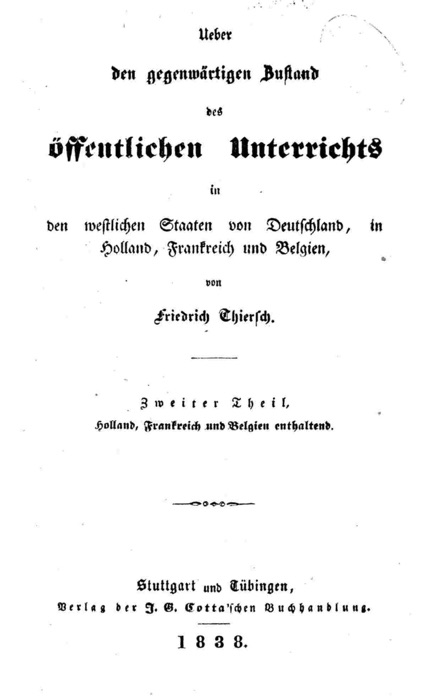 Ueber den gegenwärtigen Zustand des öffentlichen Unterrichts