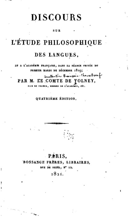 Discours sur l'etude philosophique des langues