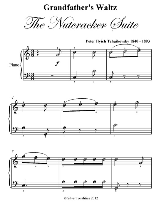 Grandfather’s Waltz the Nutcracker Suite Easy Piano Sheet Music Pdf