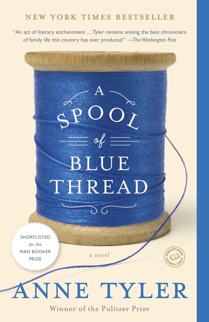 a spool of blue thread