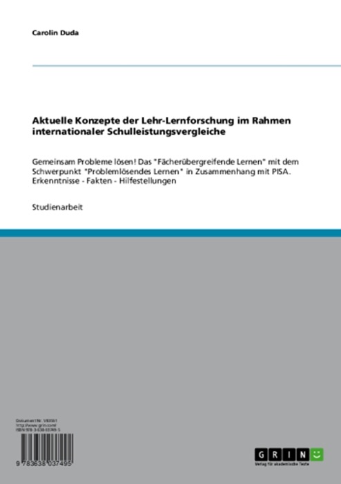 Aktuelle Konzepte der Lehr-Lernforschung im Rahmen internationaler Schulleistungsvergleiche