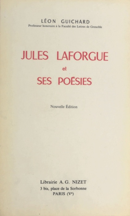 Jules Laforgue et ses poésies