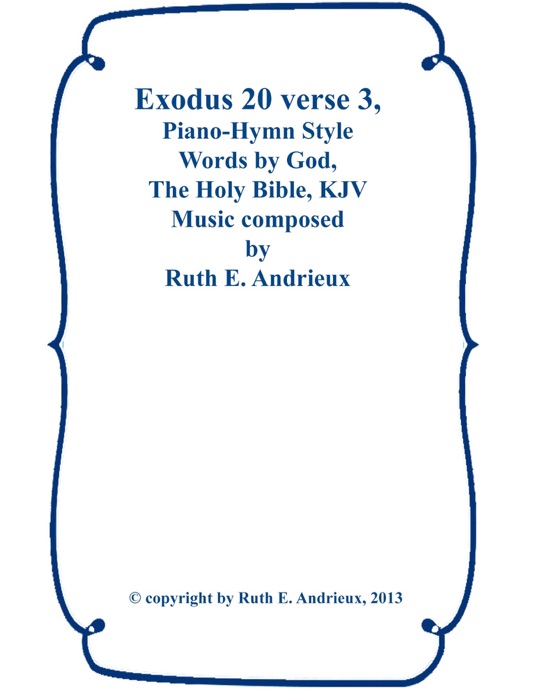 Exodus 20 verse 3-Piano Sheet Music, Hymn Style