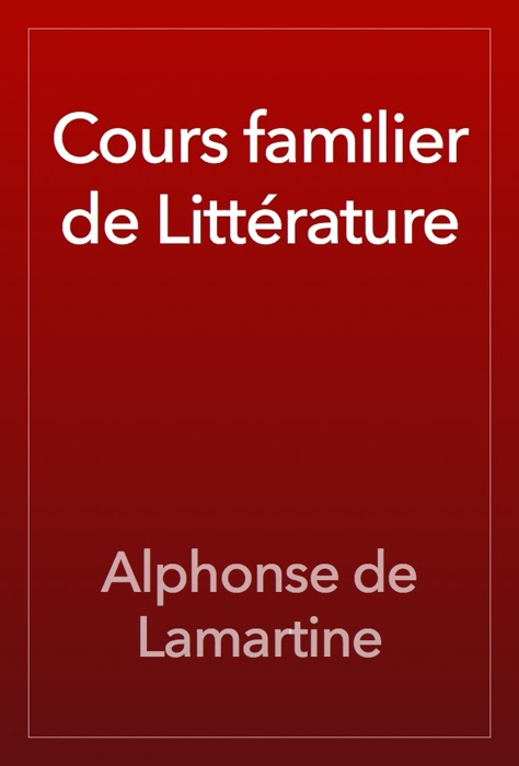 Cours familier de Littérature