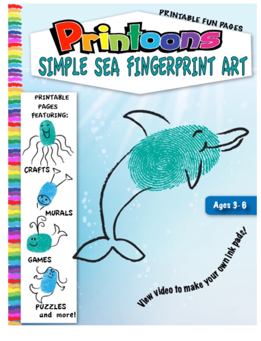 Printoons Simple Sea Fingerprint Art