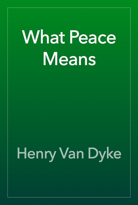 What Peace Means