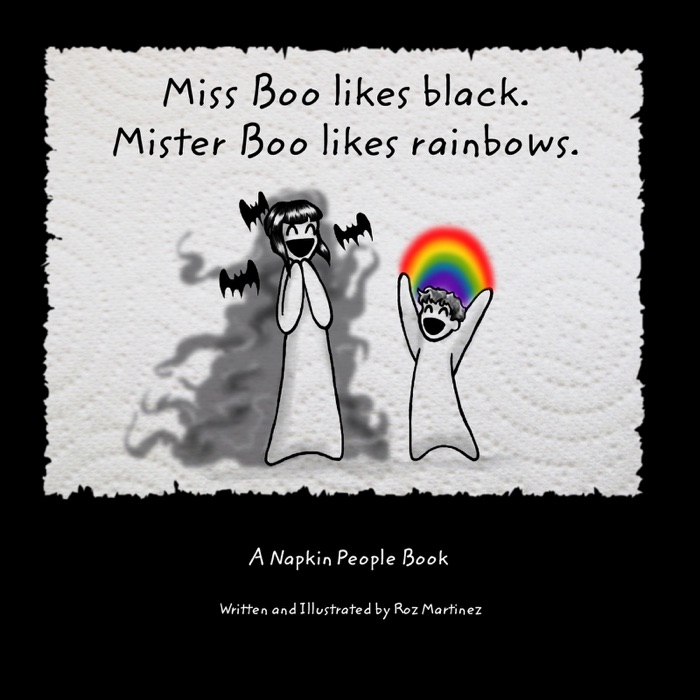 Miss Boo likes black. Mister Boo likes rainbows.