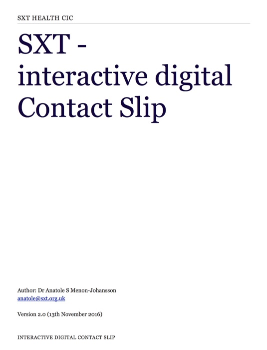 SXT - Interactive Digital Contact Slip