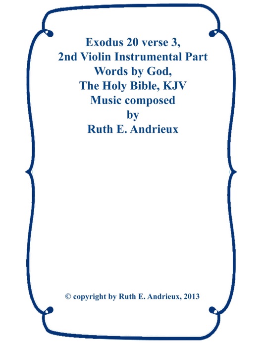 Exodus 20 verse 3, Instrumental Part-Violin II