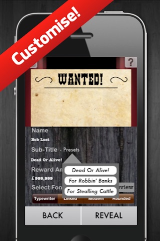 Wanted! - A Whip Cracking Wanted Poster Creator