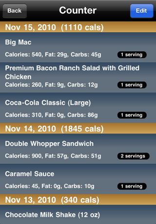 Fast Food Calories screenshot 3
