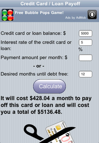 Credit Card Payoff Calc screenshot 3