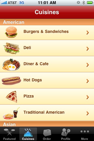 iCuisines (Food ordering with restaurant menu for pickup or delivery)