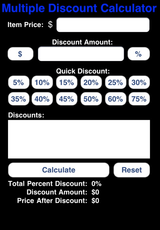 Multiple Discount Calculator