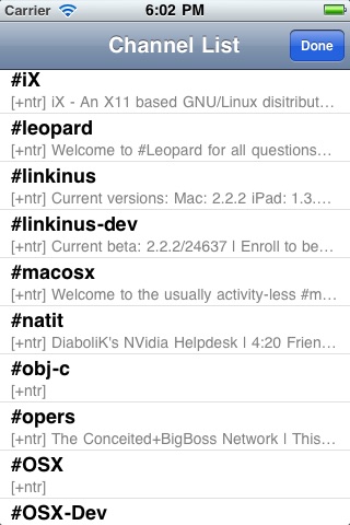 Linkinus for iPhone - IRC Client