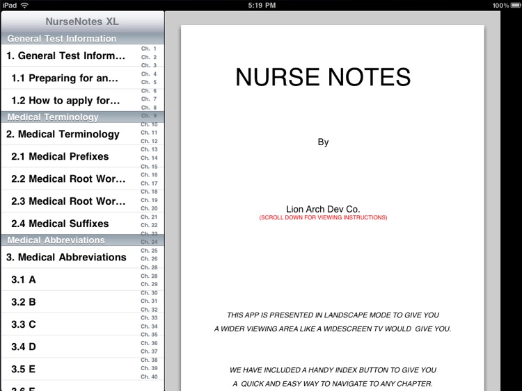 Nurse Notes XL for the iPad