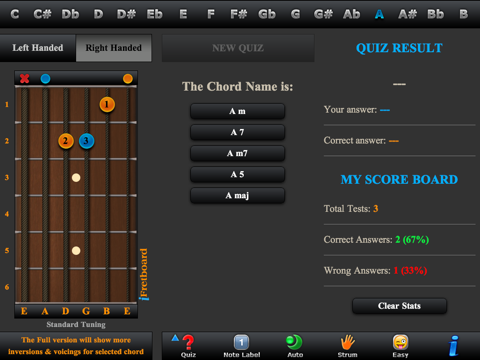 Guitar Chords, Triads & Quiz LE screenshot 4