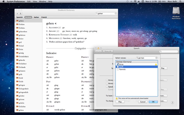 Add dictionary to mac dictionary