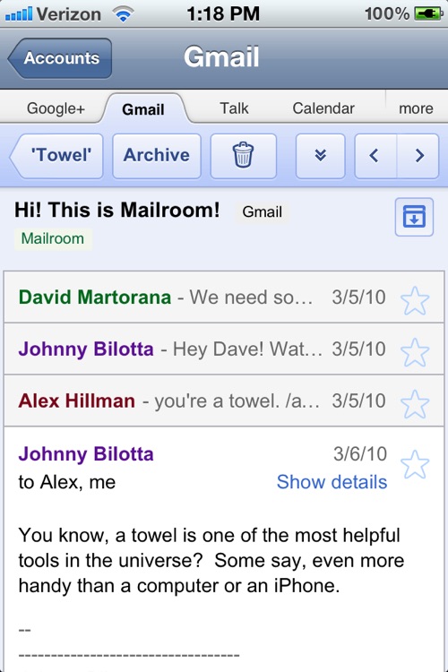 Mailroom - Gmail and Google Apps Mail Client