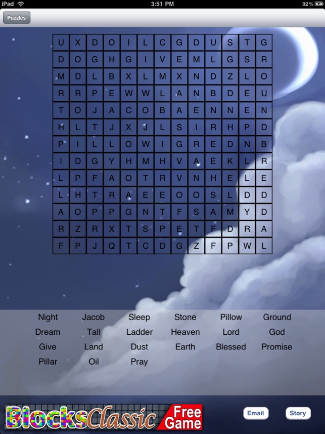 Bible Stories Word Search Old Testament HD AEdition(圖2)-速報App