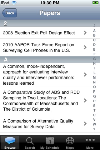 iConf for the 2010 AAPOR Conference screenshot 4