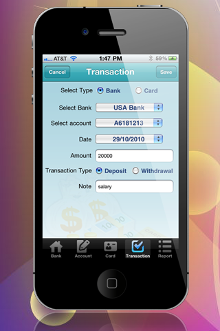 Bank & Credit Card Tracking HD Lite screenshot 4