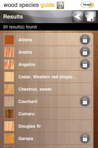 Wood Species Chart