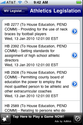 WV Bills - WV Legislature Live Updates screenshot 2