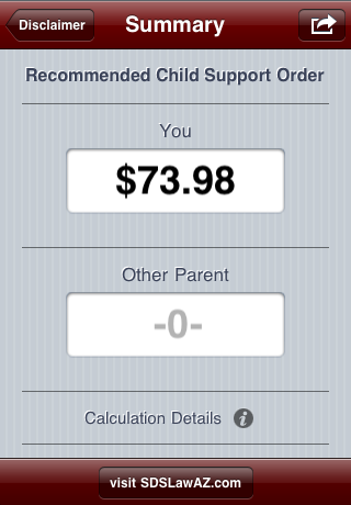 AZ Child Support Calculator screenshot 2