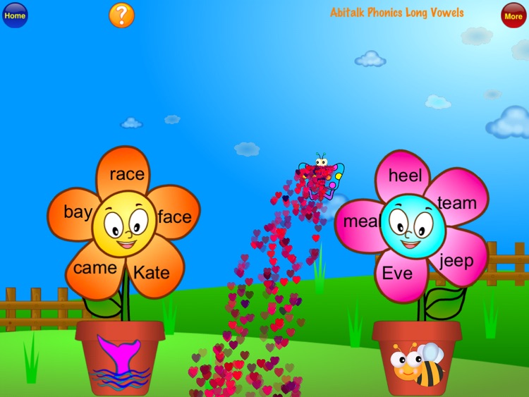 ABC Phonics Butterfly Long Vowels - First Grade Second Grade Learning Game