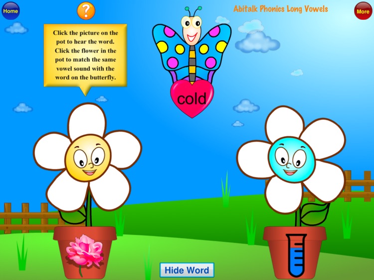 ABC Phonics Butterfly Long Vowels Free- First Grade Second Grade Learning Game screenshot-3