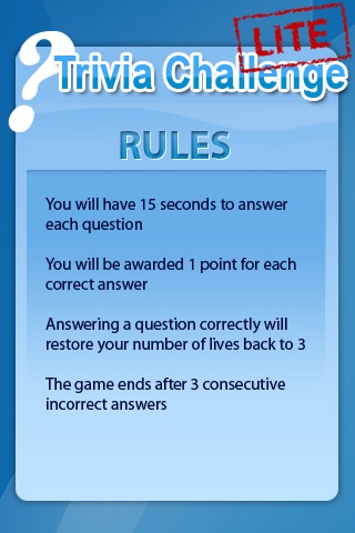 Trivia Challenge Lite screenshot 2