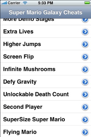 Cheats for Super Mario Galaxy - FREE