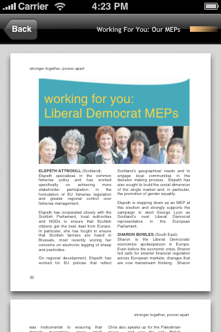 Liberal Democrats Euro Manifesto screenshot 4