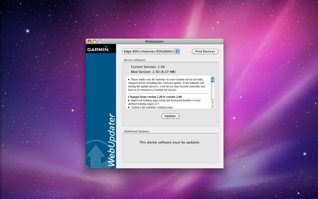 Garmin webupdater