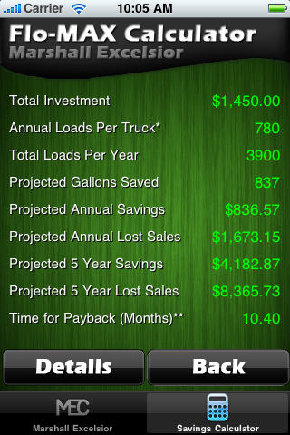 FloMax LE Savings Calculator screenshot 2