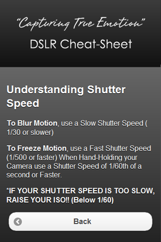 DSLR Photography Cheat Sheet screenshot 4