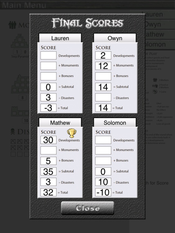 Roll Through The Ages Score Sheet screenshot-3