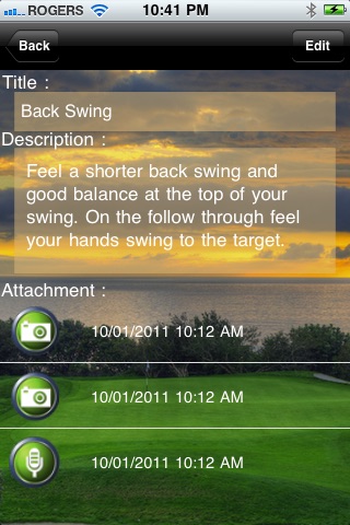 Golf iNotes screenshot 3