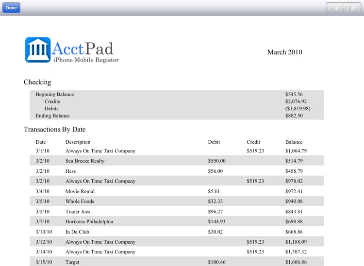 AcctPad HD