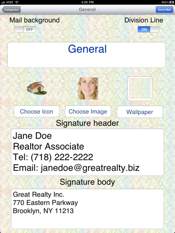 Cool Email Signatures HD Free "for iPad" screenshot 2