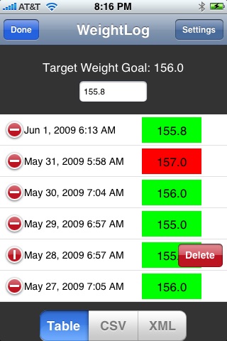 Weight Log Simple screenshot 2