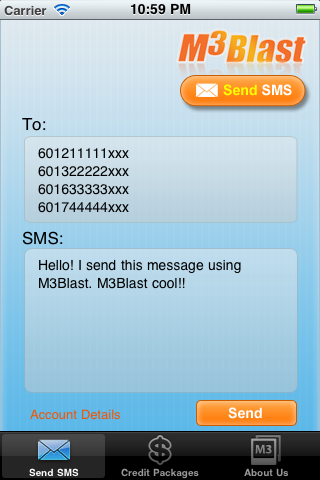 M3Blast - SMS Made Simple screenshot 2