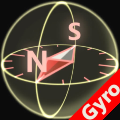 3D Compass for iPhone4 (Gyroscope enabled) icon