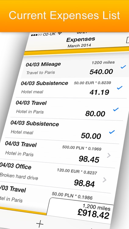 iExpenses - business travel expenses