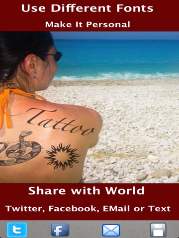 Tattoo Booth HD Lite- Skull Tribal Animal & Text Tattoos screenshot 3