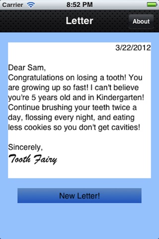 Letter from Tooth Fairy screenshot 2