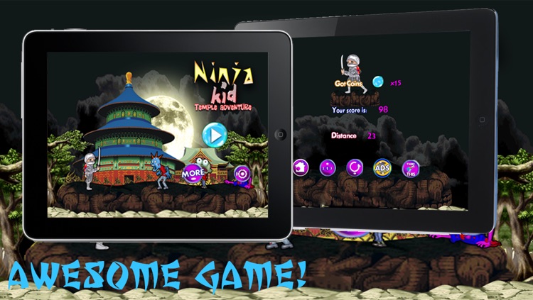 Ninja Kid Temple Adventure - Jetpack Runner Chasing Zombies