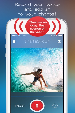 InstaShout – Add recorded voice comments, narration & voiceover to yr IG and FB photo pic posts! screenshot 3