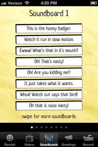Honey Badger Free Official App of Randall the Outrageous Narrator screenshot 2